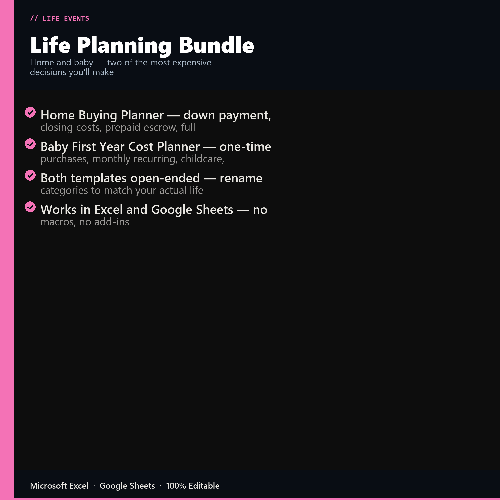 Life Planning Bundle features overview