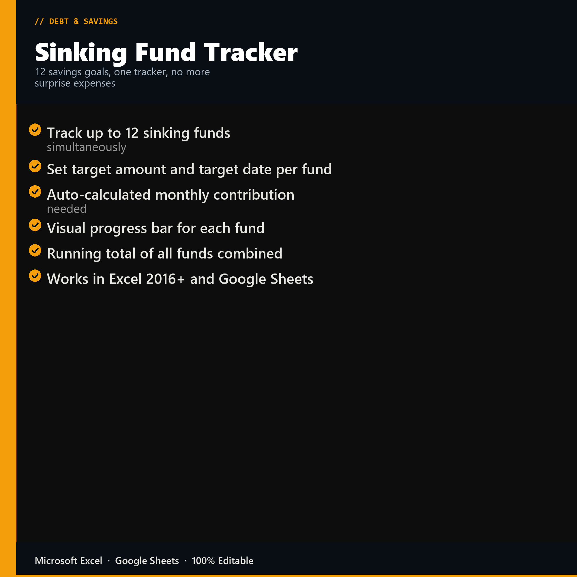 Sinking Fund Tracker features overview