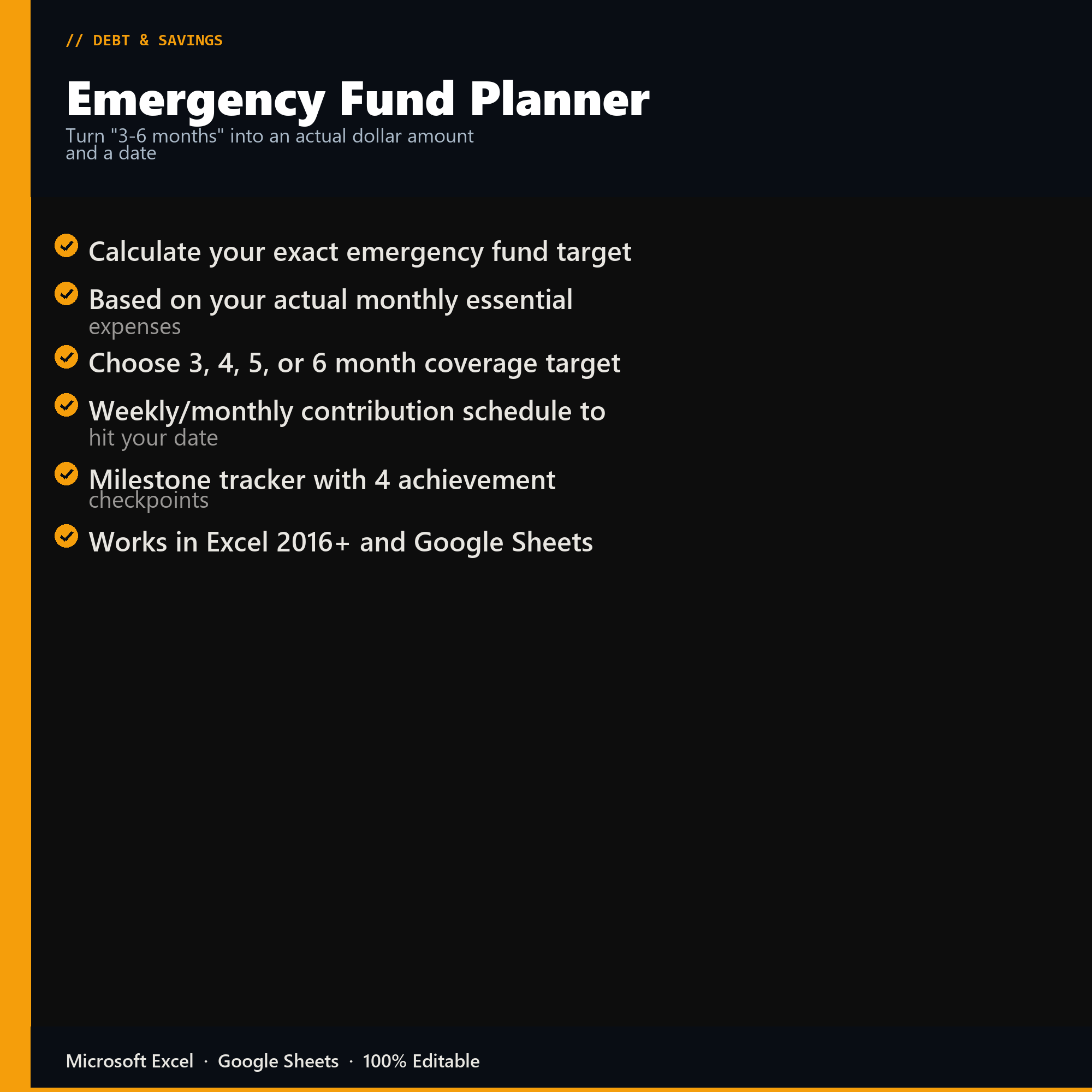 Emergency Fund Planner features overview